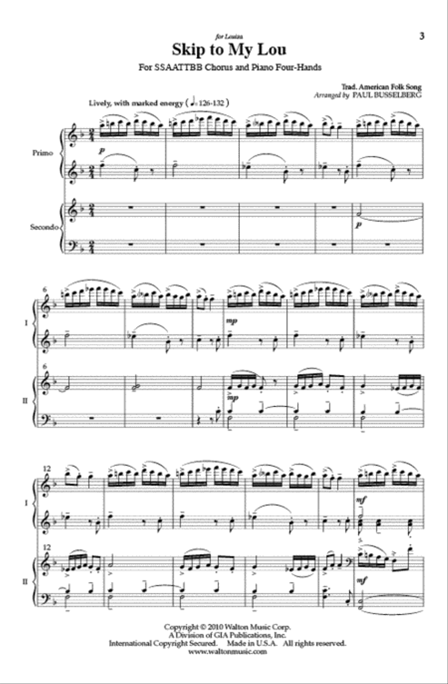 Skip to My Lou SSAATTBB scores gallery preview page 2