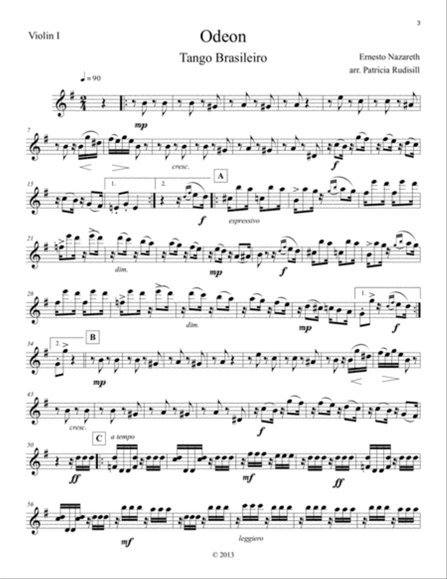 Classic Brazilian Dances by Ernesto Nazareth String Quartet scores gallery preview page 4