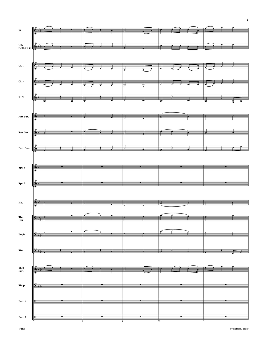Hymn from Jupiter Concert Band scores gallery preview page 3