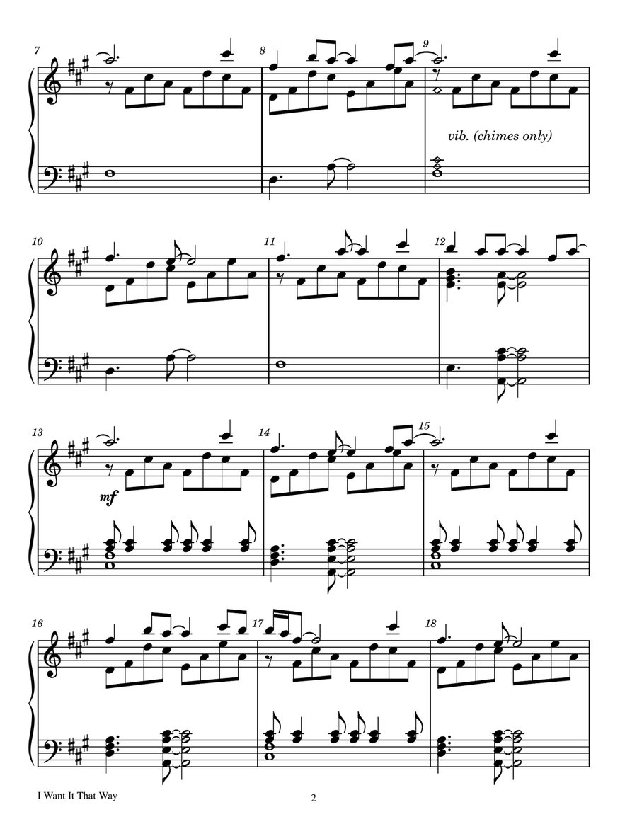 I Want It That Way Handbell Choir scores gallery preview page 2