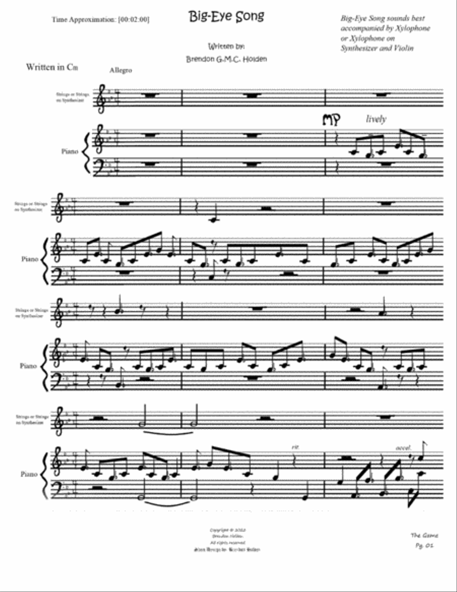 Big-Eye Song Voice scores gallery preview page 3