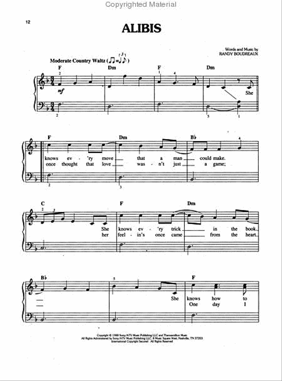 Country Songs Easy Piano scores gallery preview page 4