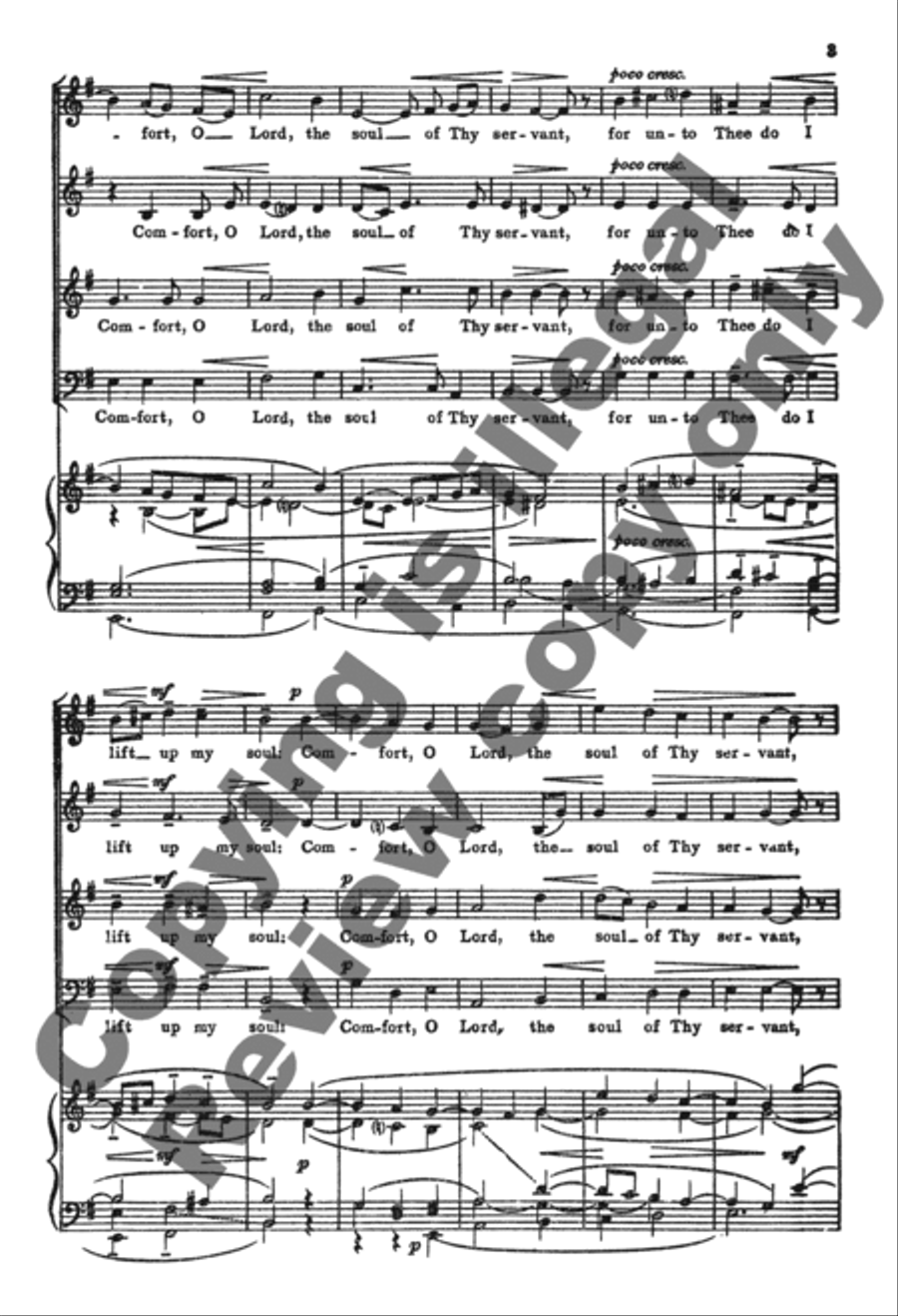 Comfort, O Lord, the Soul of Thy Servant 4-Part scores gallery preview page 3