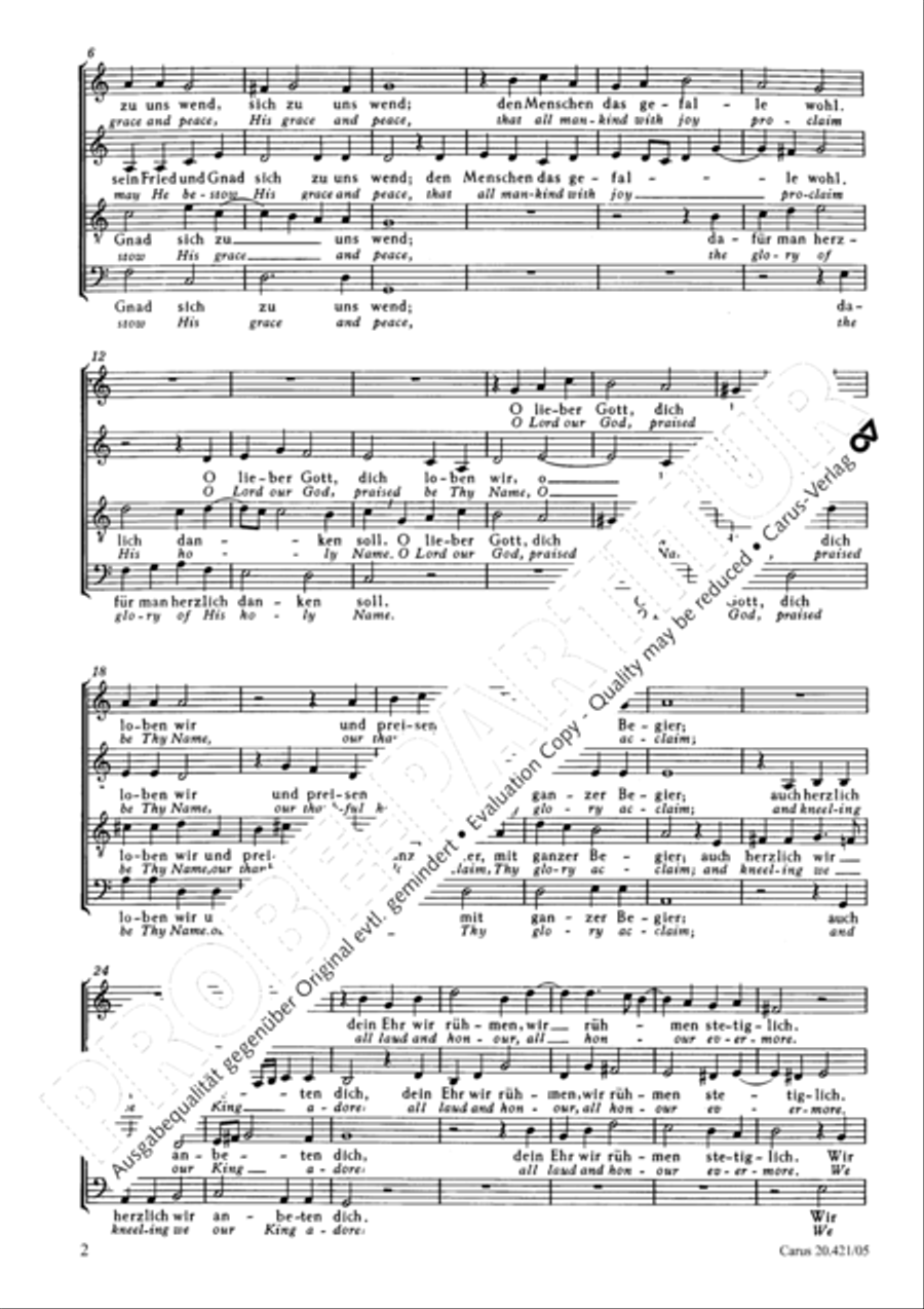 Glory to God upon his throne (All Ehr und Lob soll Gottes sein) 4-Part scores gallery preview page 3