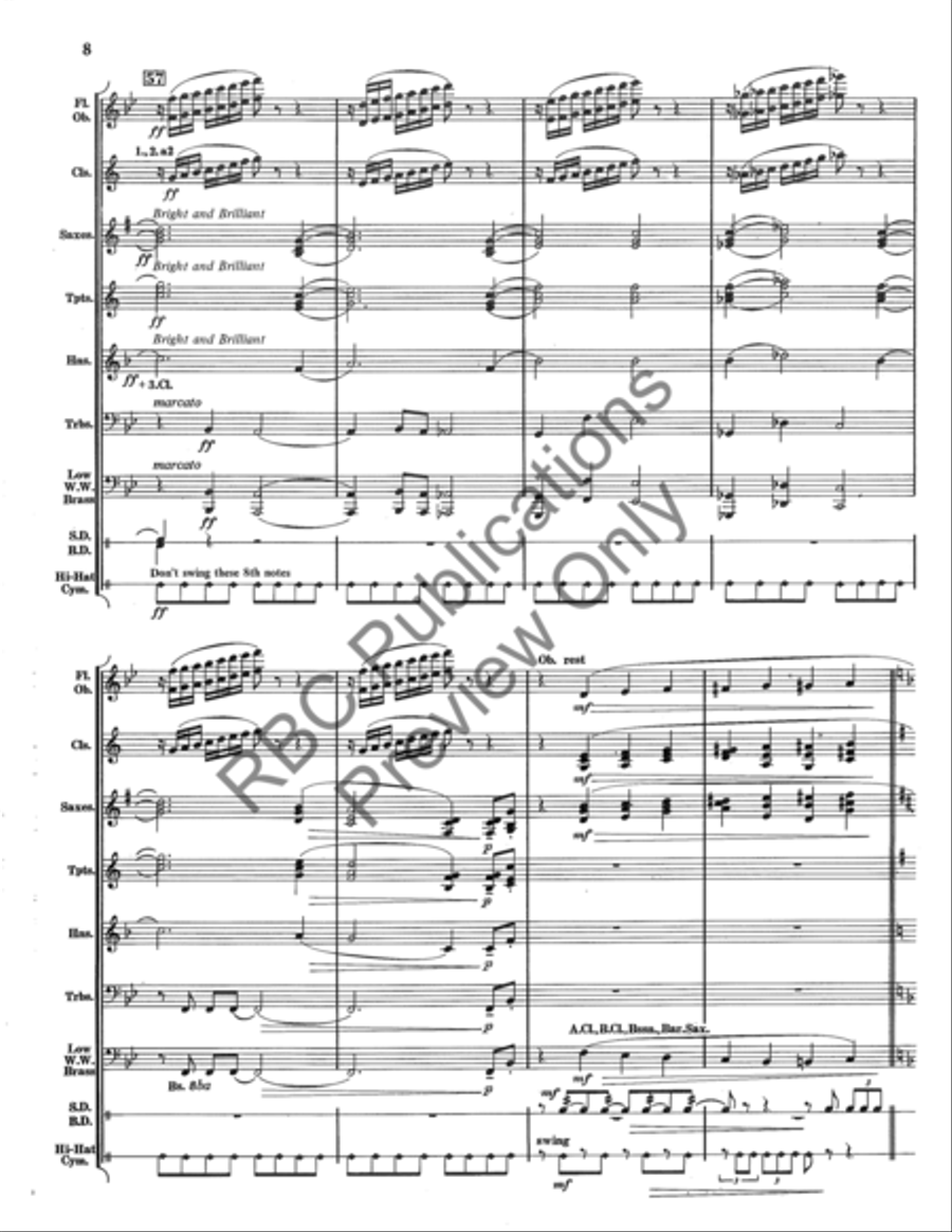 Lonesome Road (Score) Concert Band scores gallery preview page 9