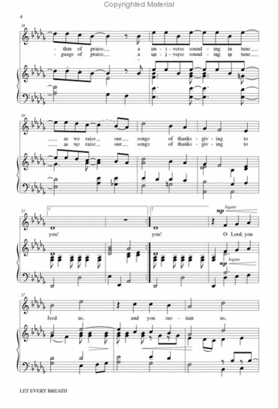 Let Every Breath Unison Choir scores gallery preview page 4