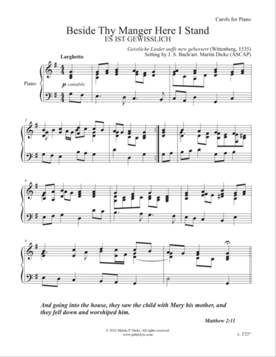 Beside Thy Manger Here I Stand (Carols for Piano) Piano Solo scores gallery preview page 2