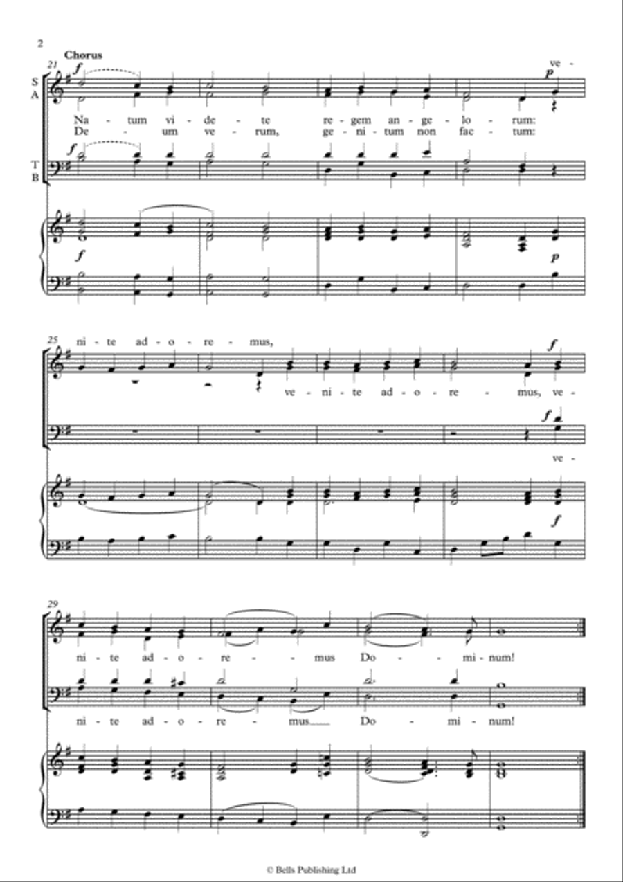 Adeste fideles (Original key in G Major) 4-Part scores gallery preview page 2