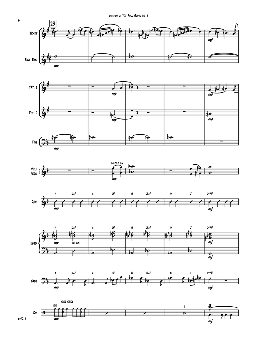 Summer Of 42 Jazz Ensemble scores gallery preview page 6
