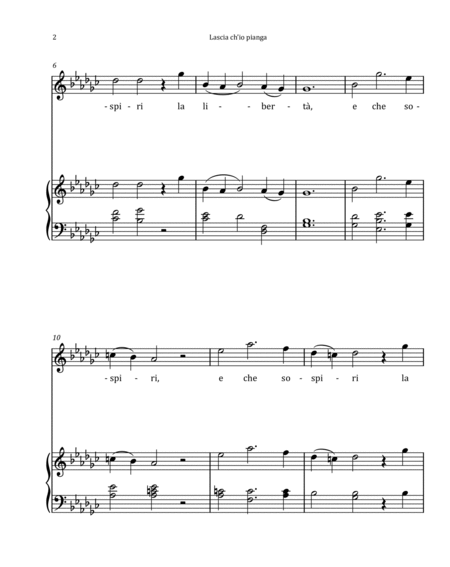 Lascia Ch'io Pianga by Händel - Soprano & Piano in G-flat Major image number null