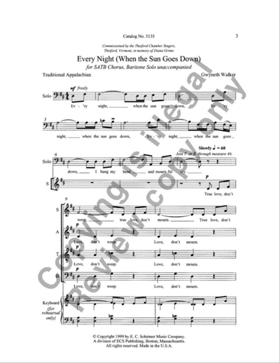 Every Night (When the Sun Goes Down) 4-Part scores gallery preview page 19