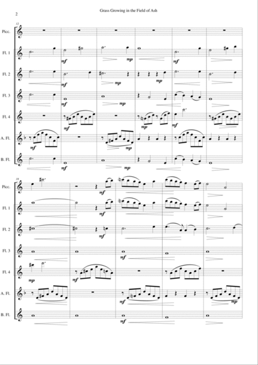 The Grass is Growing for flute choir Flute Choir scores gallery preview page 2