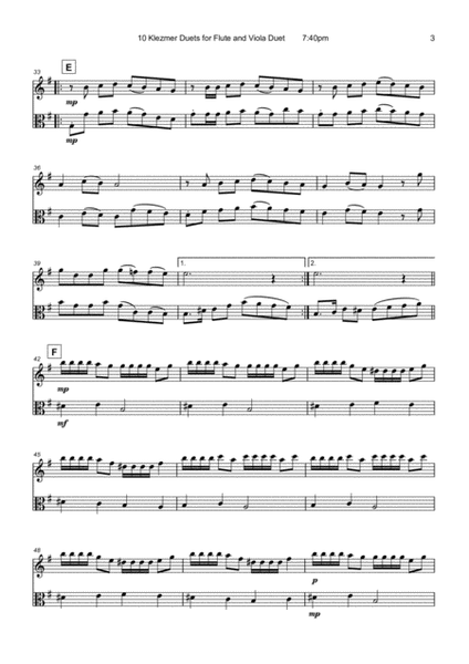 10 Klezmer Duets for Flute and Viola