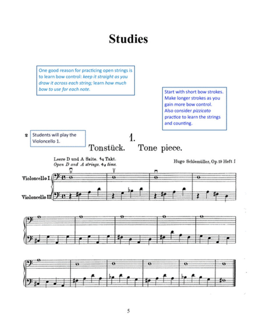 Studies for Beginning Cello Students