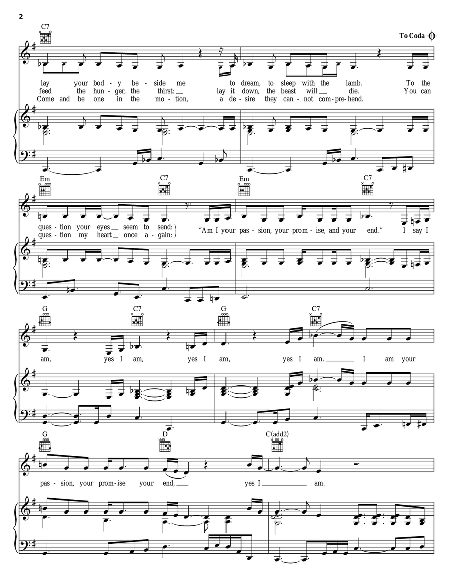 Yes I Am Piano, Vocal, Guitar scores gallery preview page 2