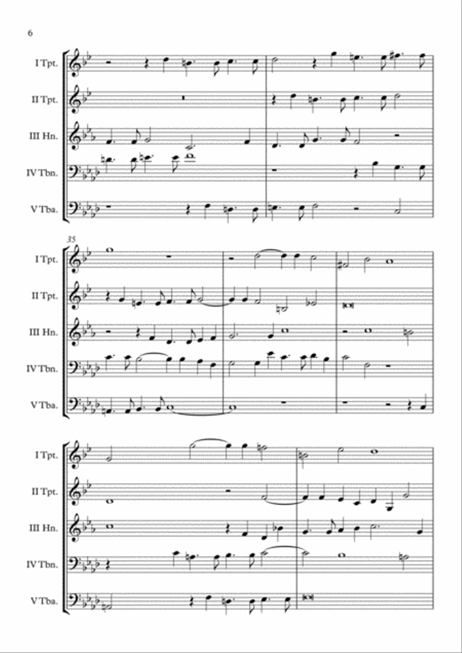 Canzon I a 5 Ch.195 (Giovanni Gabrieli) Brass Quintet arr. Adrian Wagner Brass Quintet scores gallery preview page 6