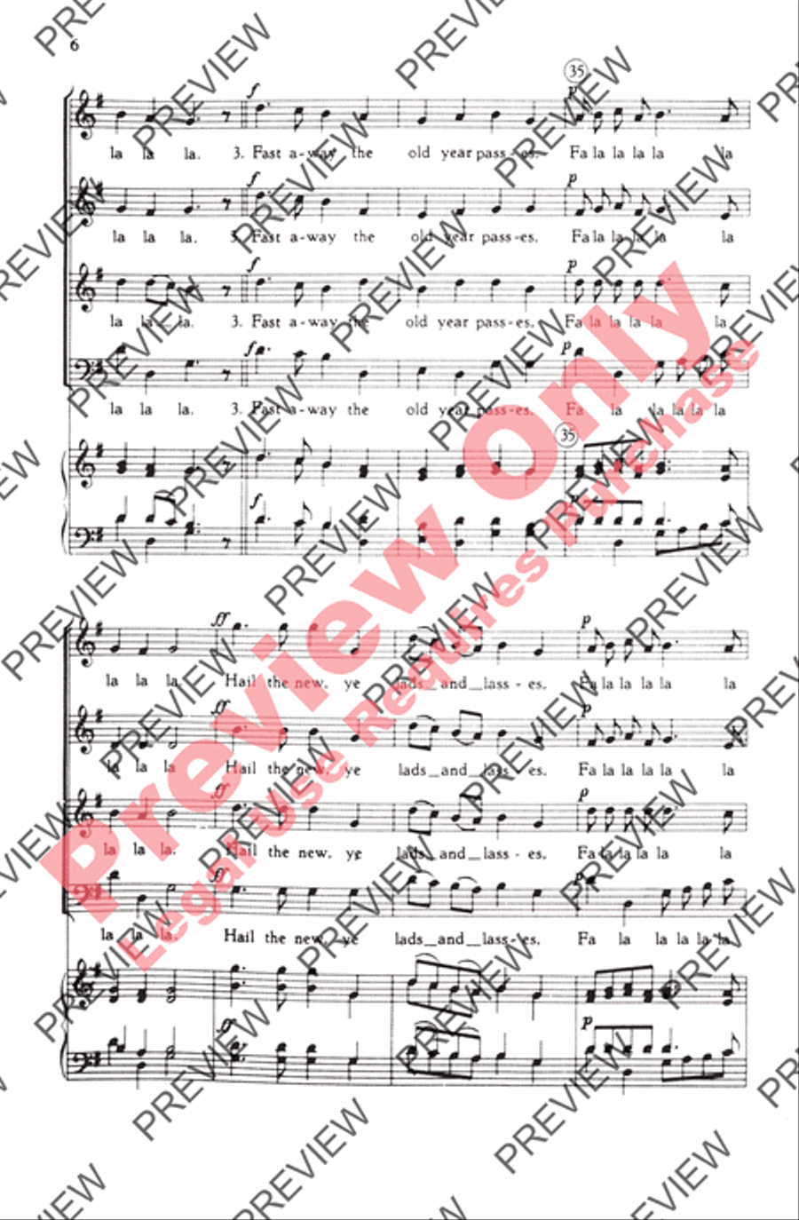Deck the Halls 4-Part scores gallery preview page 5