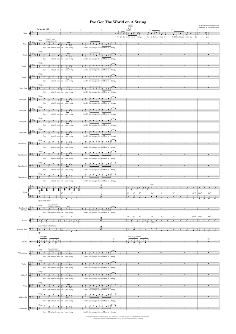 I've Got The World On A String Jazz Ensemble scores gallery preview page 1