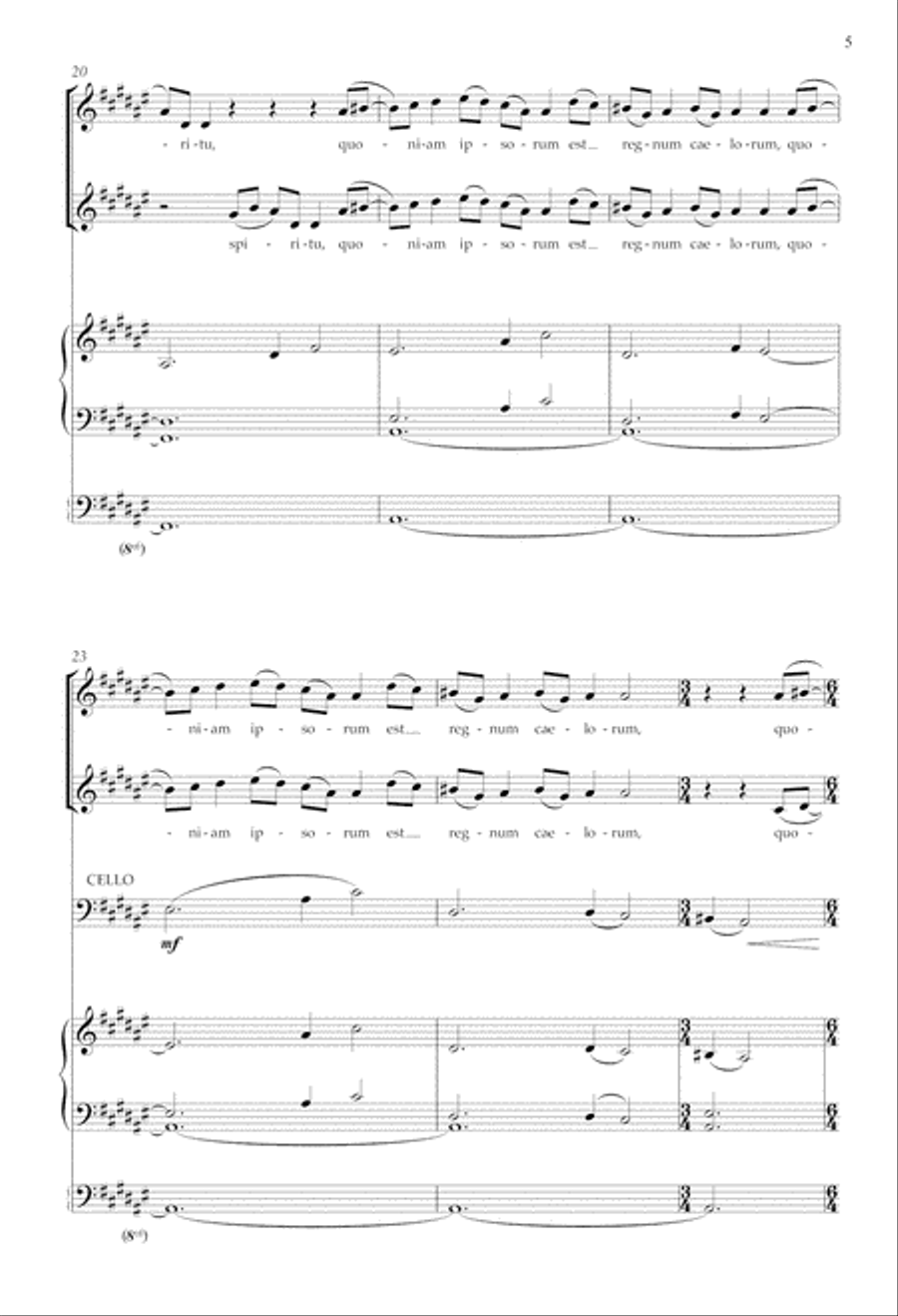 Beatitude I: Beati pauperes (Blessed are the poor) SSA scores gallery preview page 4