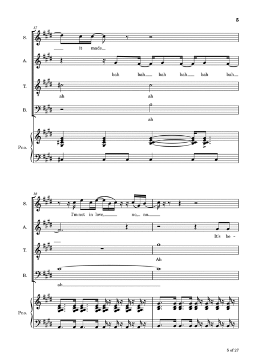 I'm Not In Love 4-Part scores gallery preview page 6