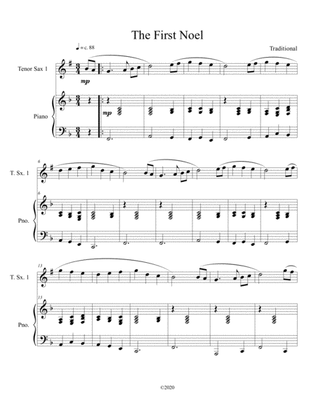 The First Noel (tenor sax solo) with piano accompaniment