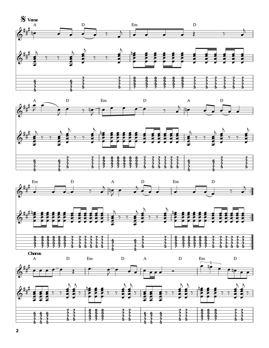 Louie, Louie Acoustic Guitar scores gallery preview page 2