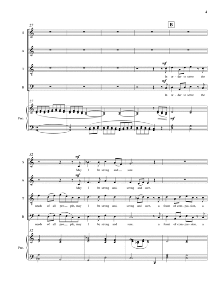 PRAYER OF SHANTIDEVA - piano/vocal score image number null