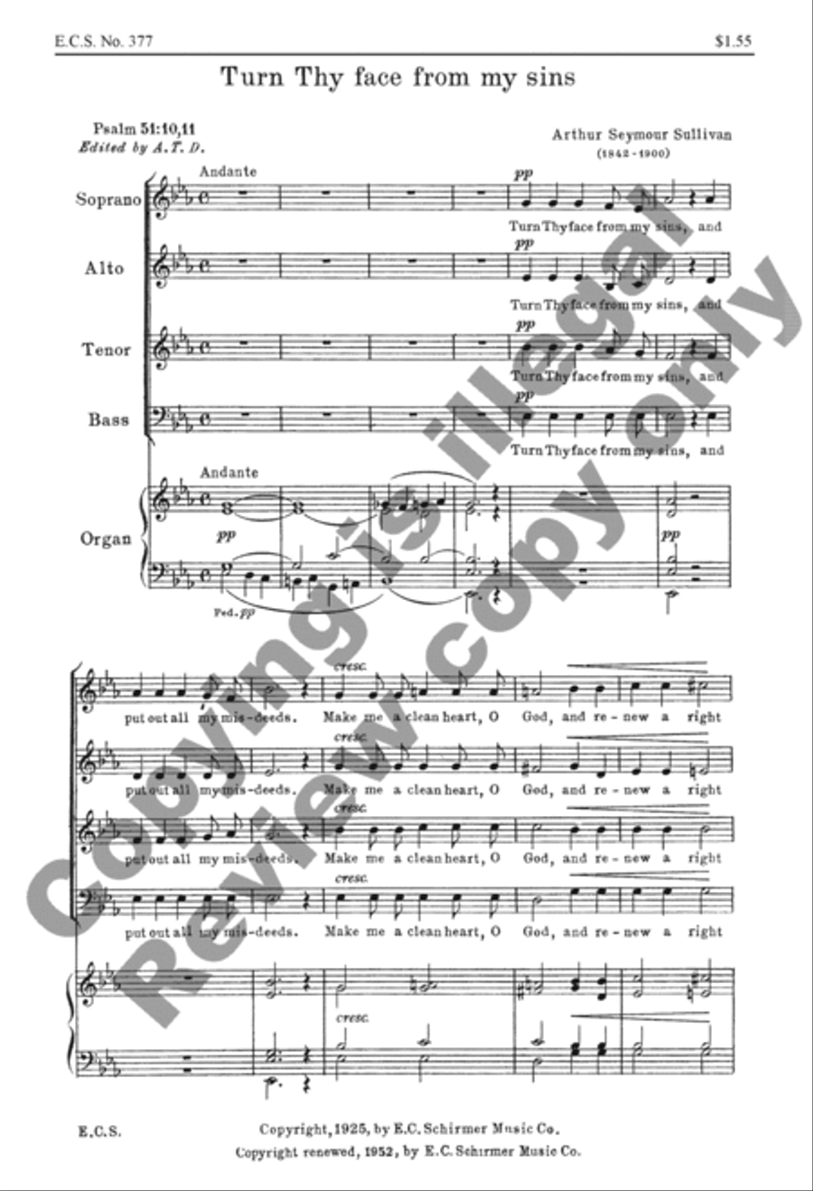 Turn Thy Face from my Sins 4-Part scores gallery preview page 2