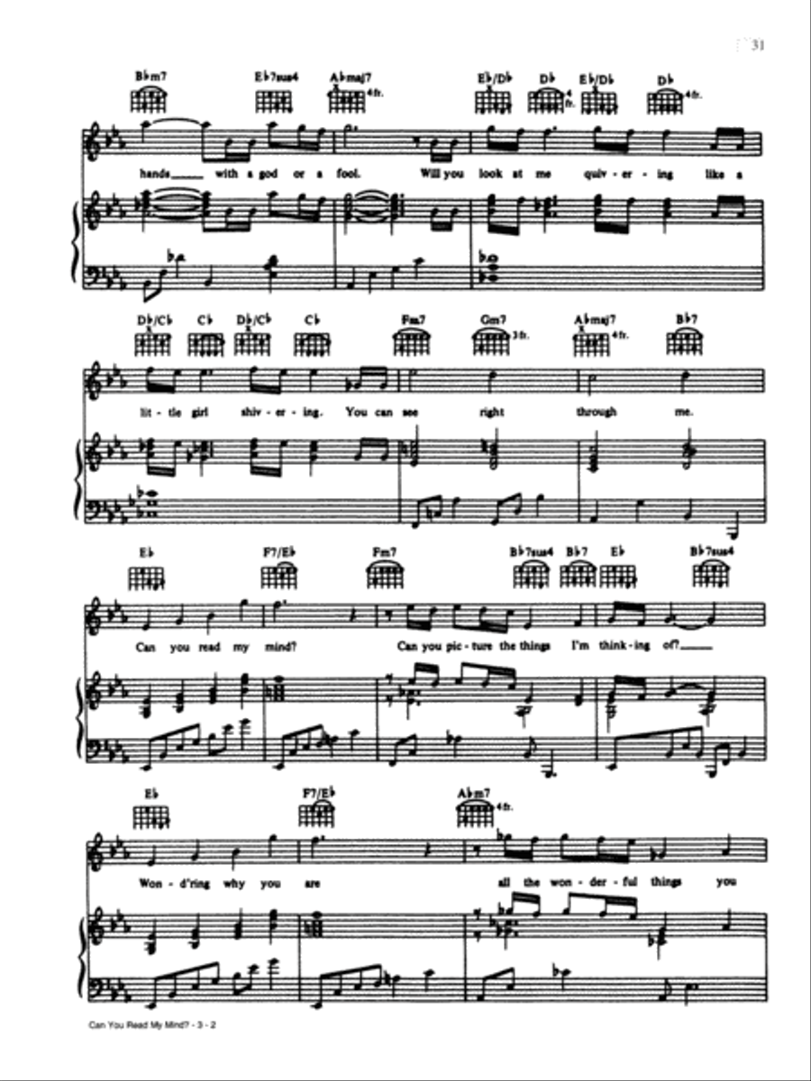 Can You Read My Mind? (Love Theme from Superman) Piano, Vocal, Guitar scores gallery preview page 2