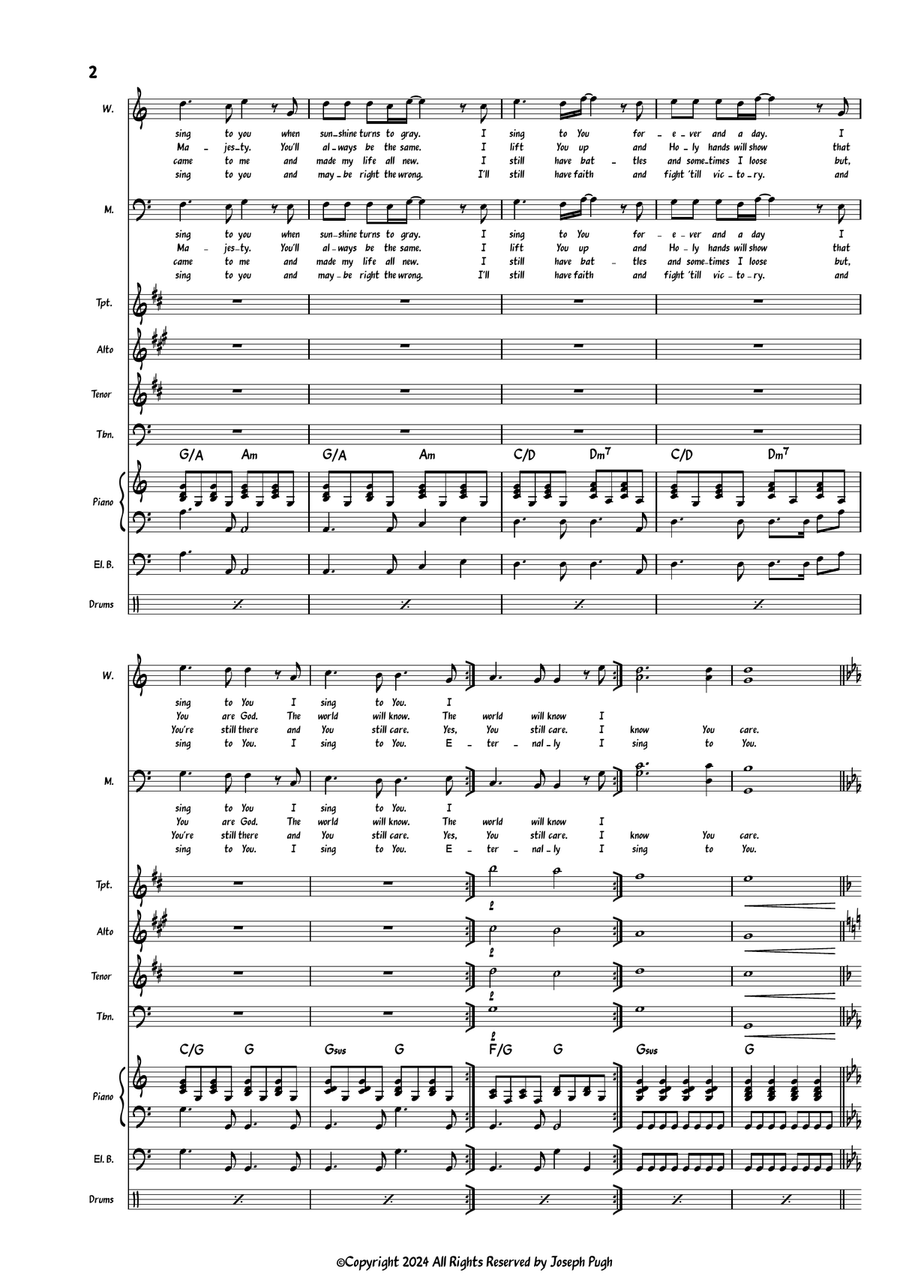 I Sing To You Lord Jazz Ensemble scores gallery preview page 2