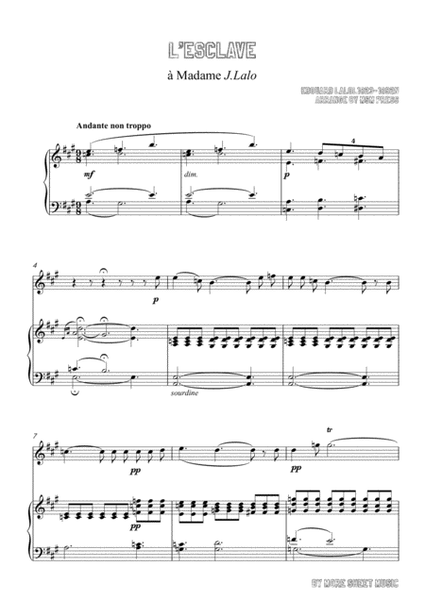 Lalo-L'esclave, for Flute and Piano image number null