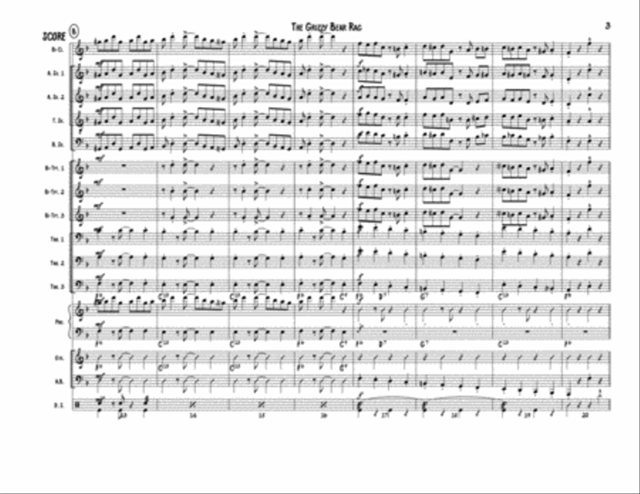 Grizzly Bear Rag - Score Jazz Ensemble scores gallery preview page 3