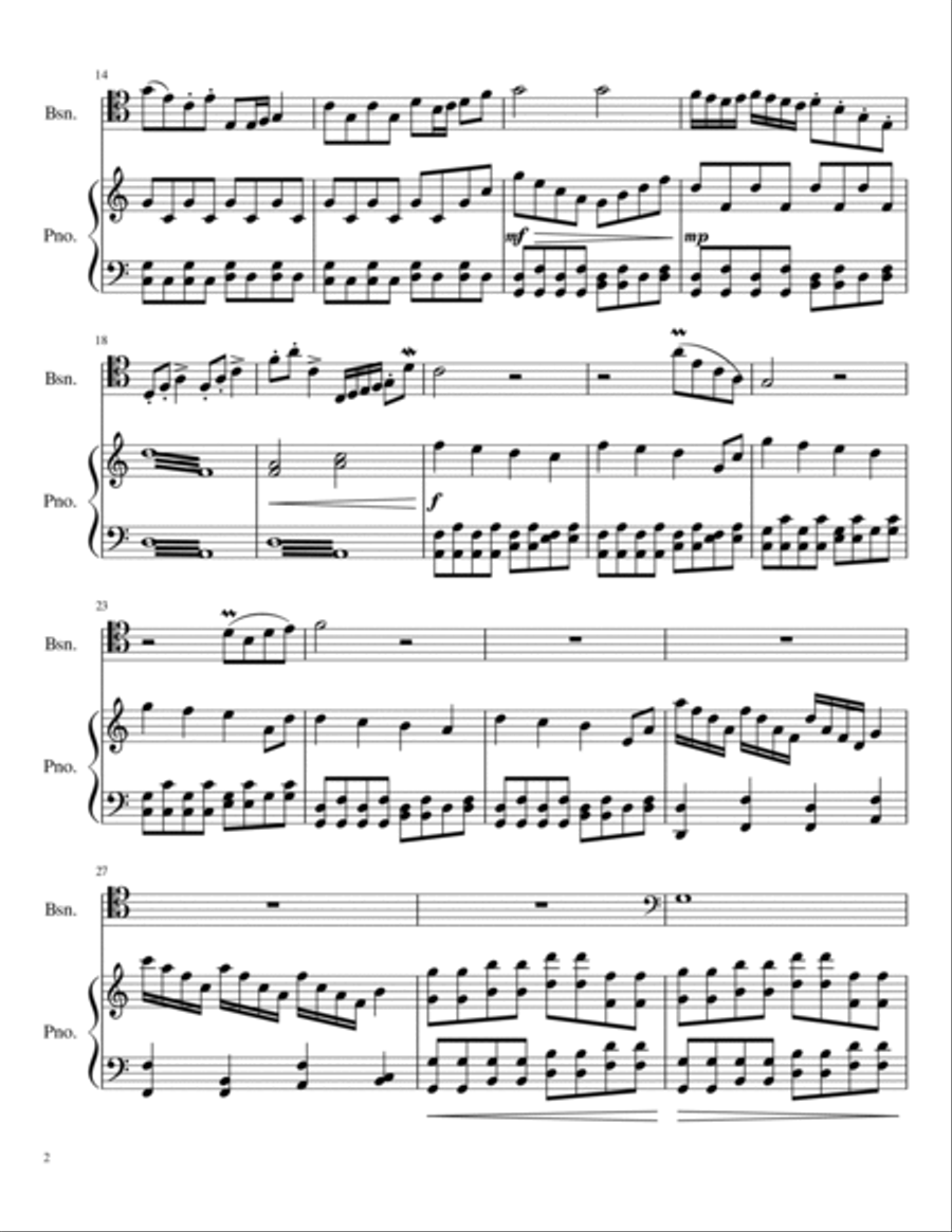 Bassoon Concerto in C Major Woodwind Duet scores gallery preview page 2