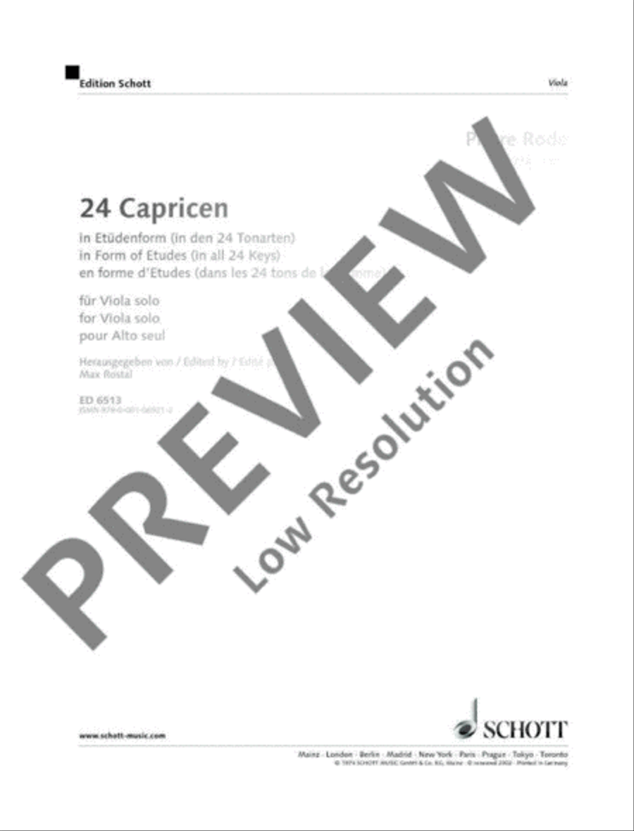 24 Caprices Viola Solo scores gallery preview page 2