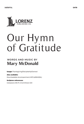 Book cover for Our Hymn of Gratitude