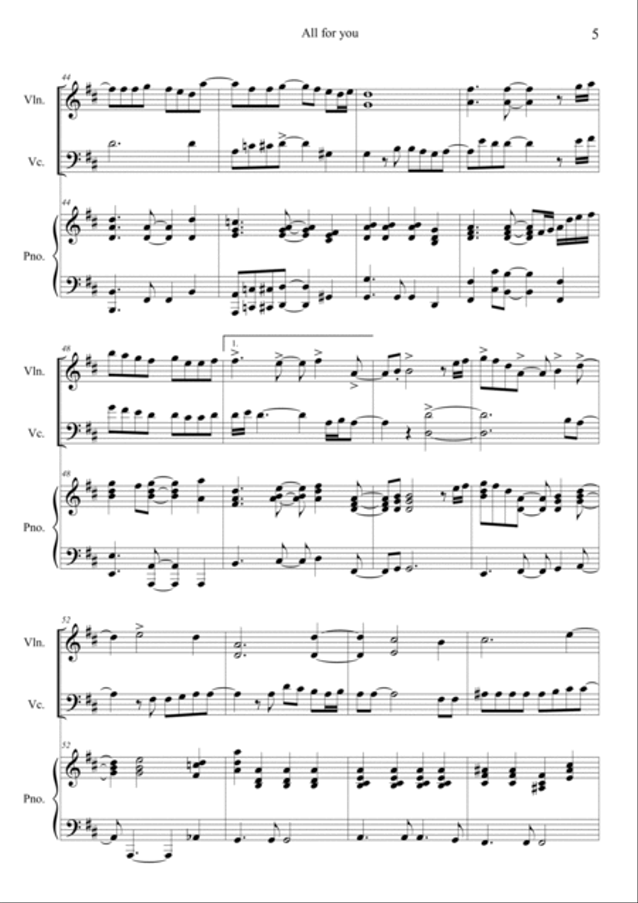 All For You Piano Trio scores gallery preview page 5
