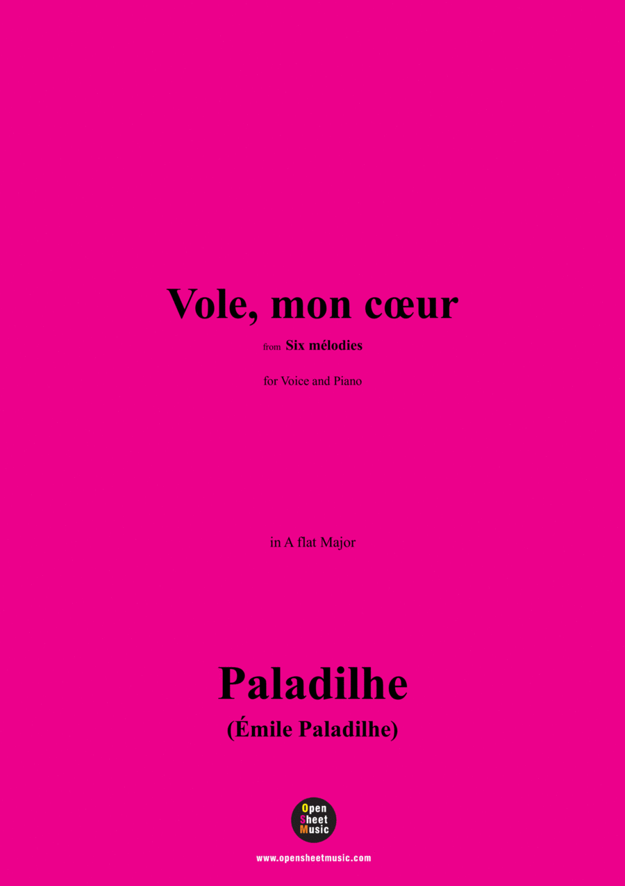 Paladilhe-Vole,mon cœur,in A flat Major Voice scores gallery preview page 1