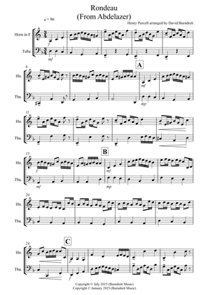 Rondeau (from Abdelazer) for French Horn and Tuba Duet