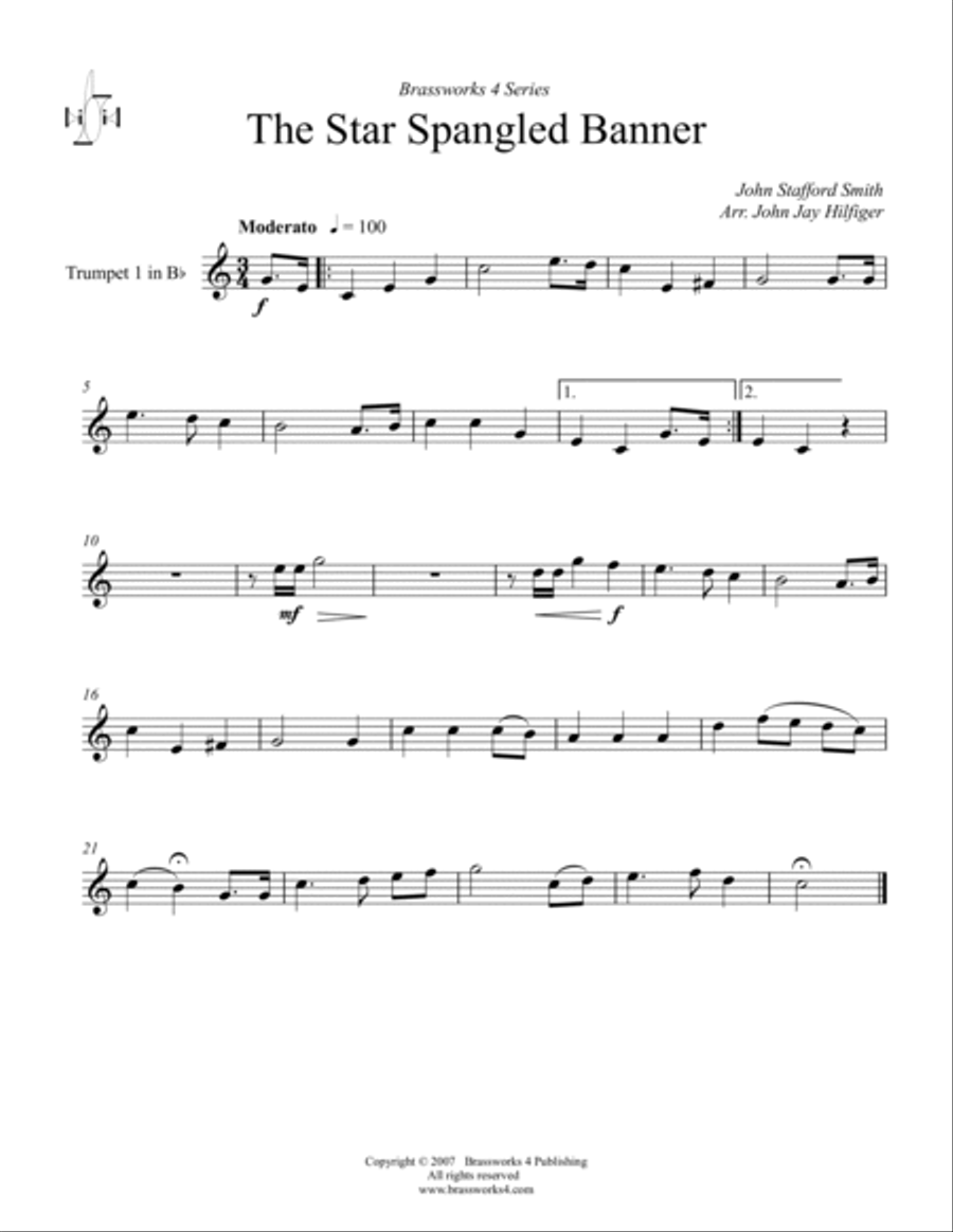 The Star Spangled Banner Brass Quintet scores gallery preview page 3