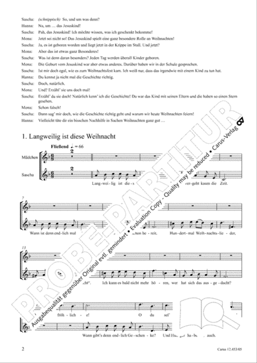 Die Weihnachtskiste. Ein Musical zur Weihnachtszeit Children's Choir scores gallery preview page 3