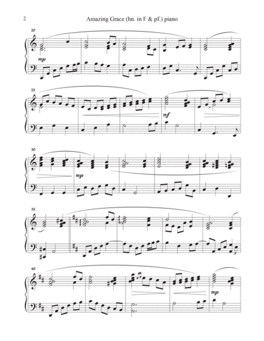 Amazing Grace (Horn in F and Piano) Piano part image number null