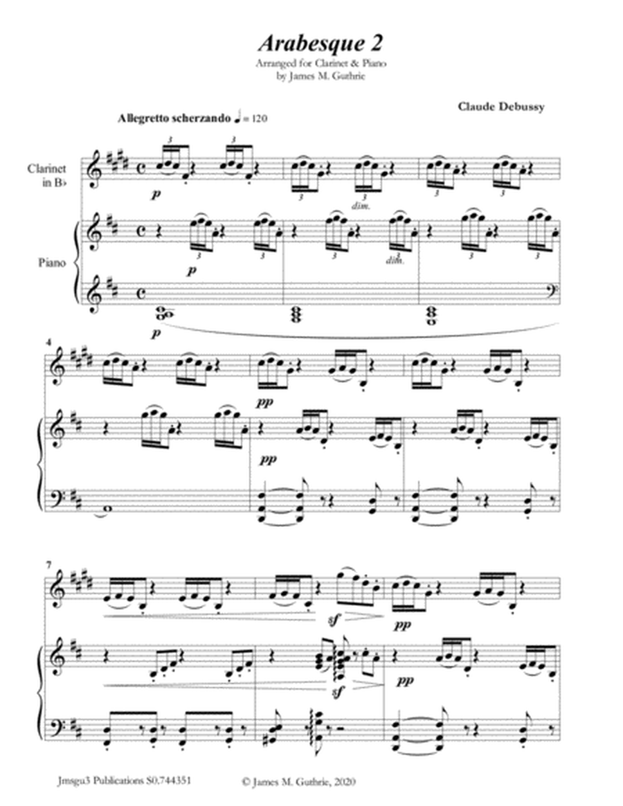 Debussy: Arabesque 2 for Clarinet & Piano image number null