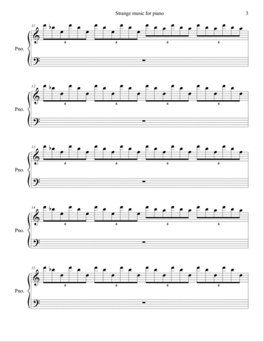 A strange music for piano Piano Solo scores gallery preview page 3