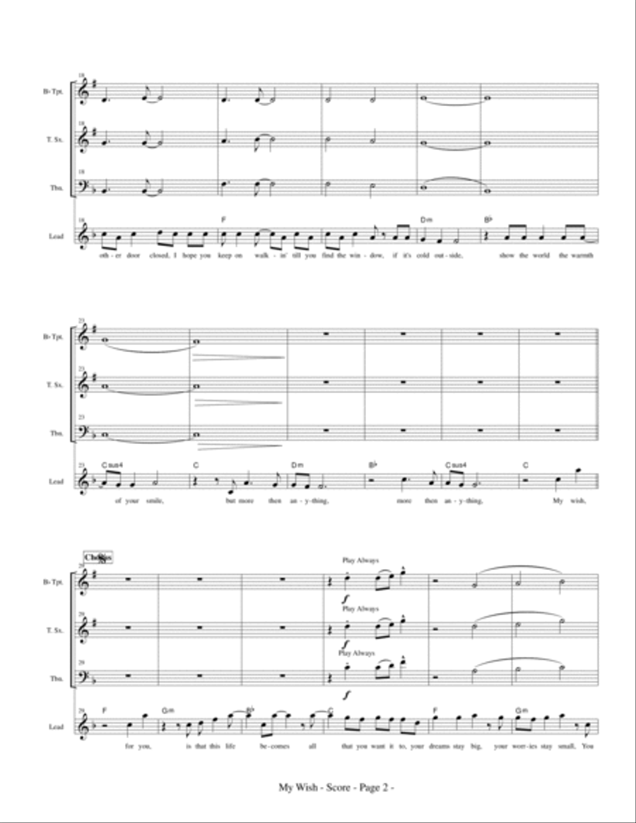 My Wish My Wish Small Ensemble scores gallery preview page 4