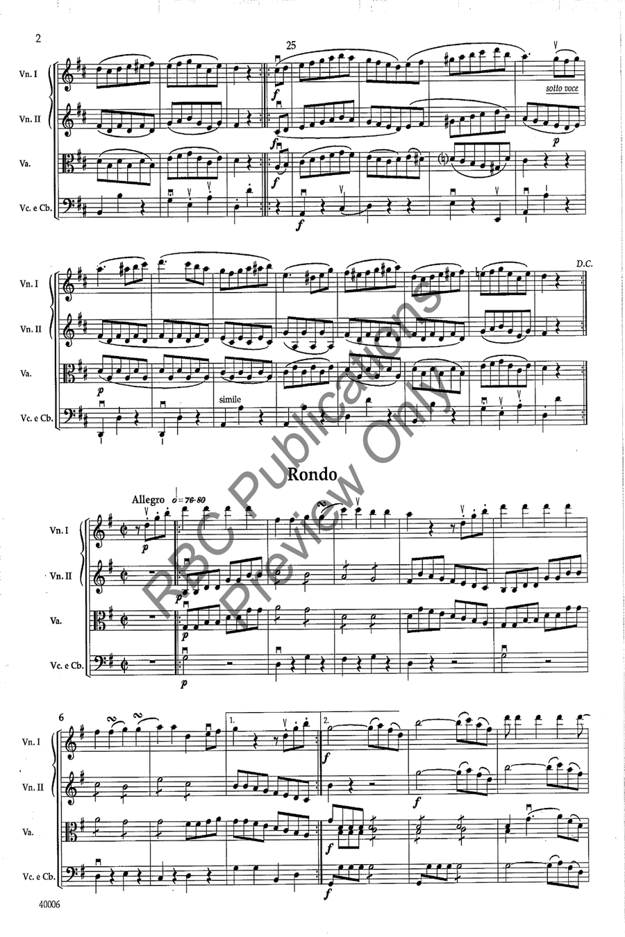Eine Kleine Nachtmusik:Min Rond (Score) String Orchestra scores gallery preview page 5