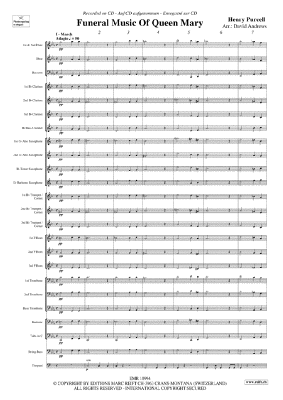 Funeral Music Of Queen Mary Concert Band scores gallery preview page 4