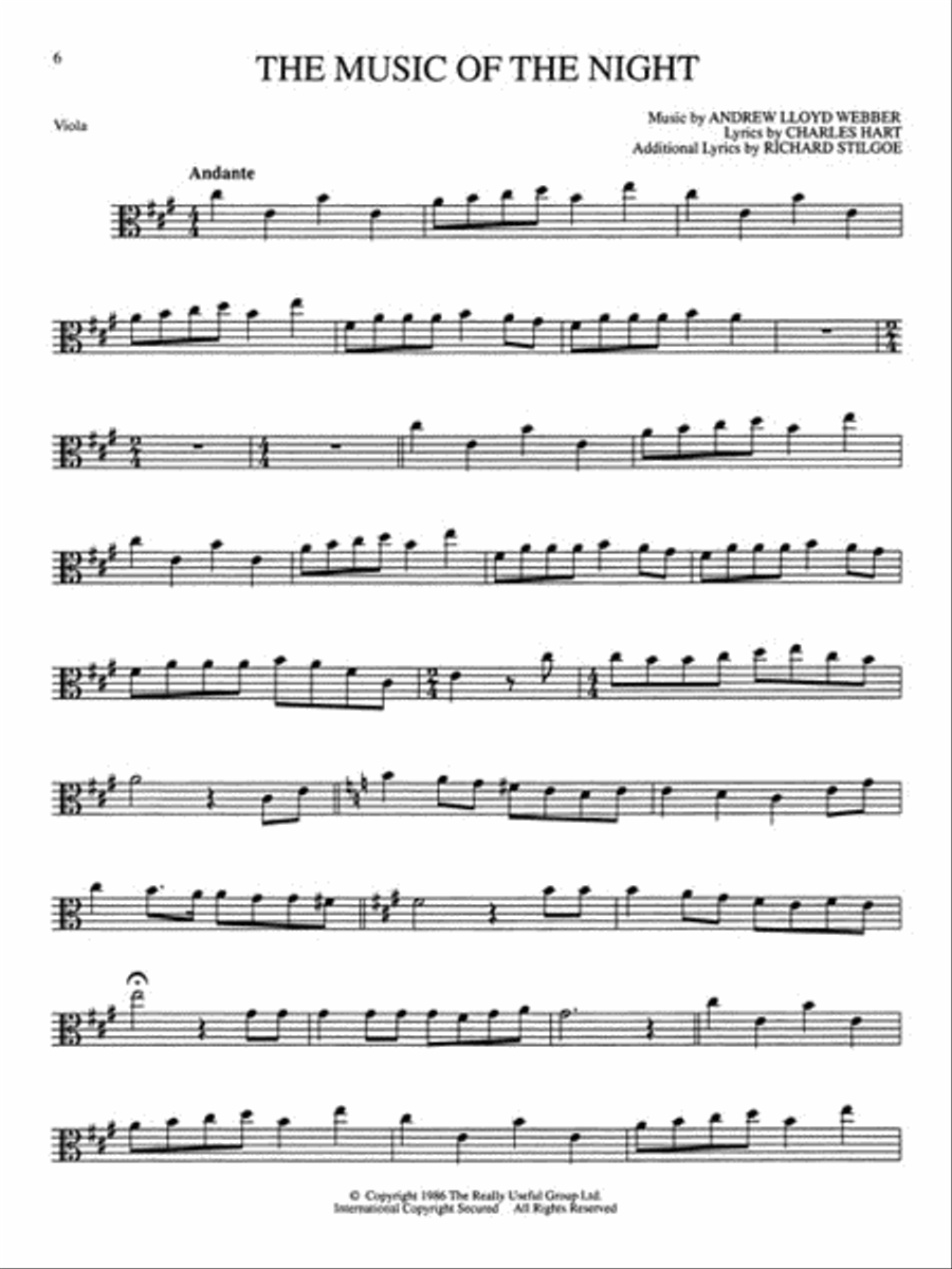The Phantom Of The Opera (Viola) Viola Solo scores gallery preview page 3