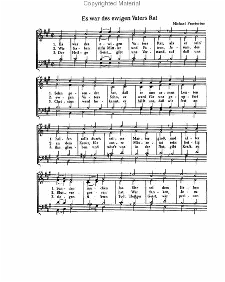 Praetorius: Es war des ewigen Vaters Rat; Schroter: Allein Gott in der Hoh Score scores gallery preview page 2