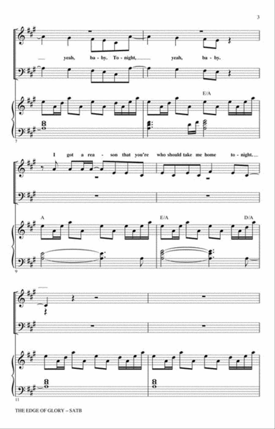 The Edge of Glory Choir scores gallery preview page 3