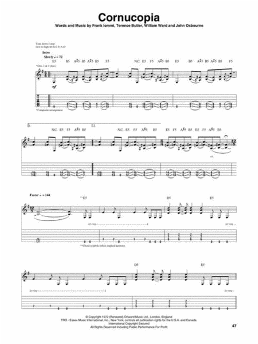Black Sabbath Vol. 4 Black Sabbath Vol. 4 Electric Guitar scores gallery preview page 6
